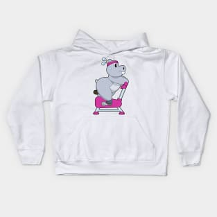 Hippo Spinning Bike Kids Hoodie